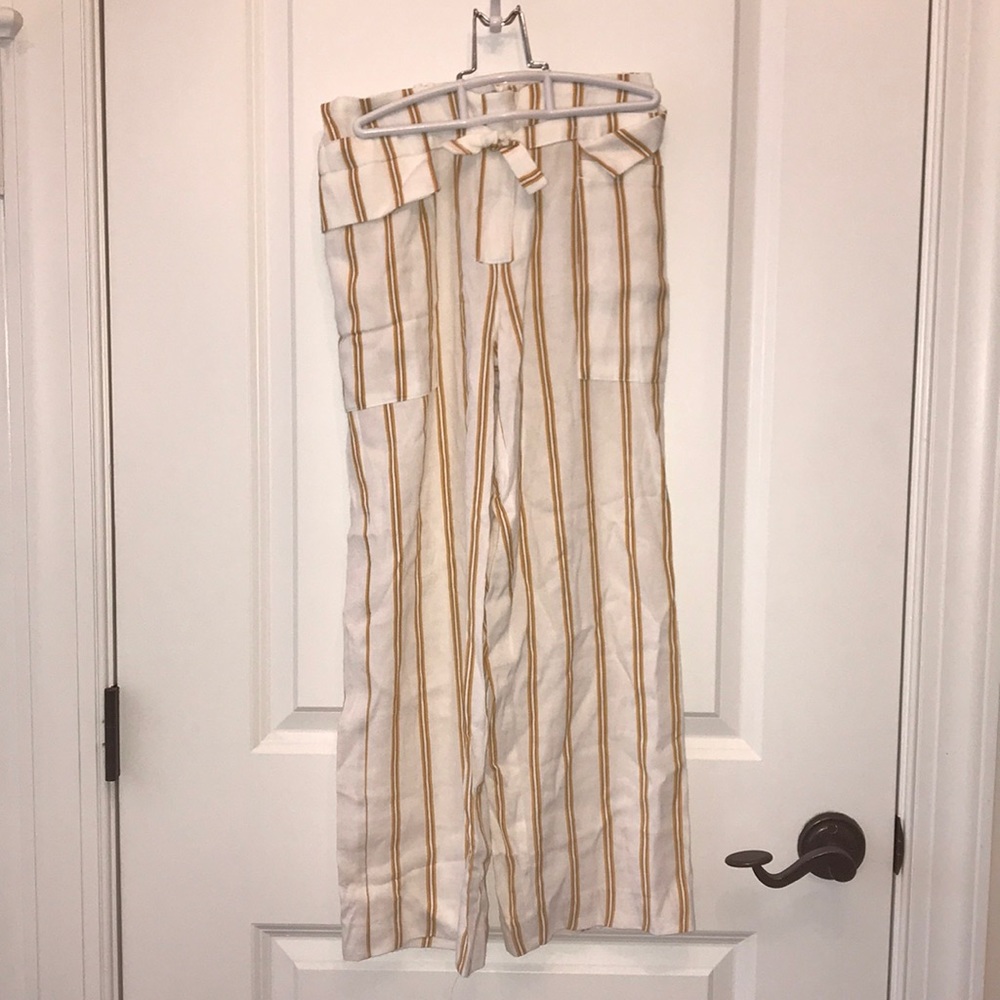 Yellow and white dress pants